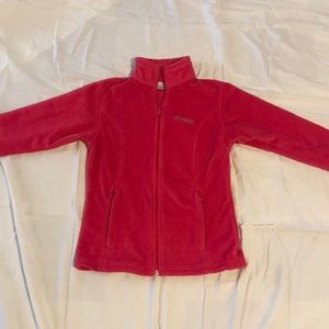 Hot pink Columbia jacket.